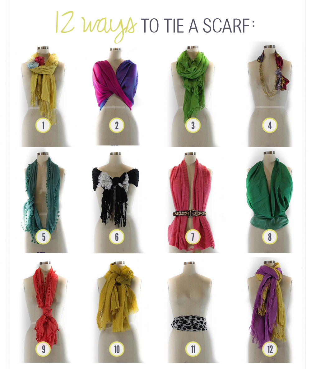 12 ways to tie a scarf